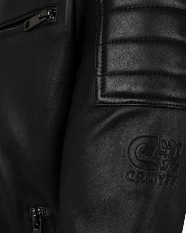 Cruyff Cristobal Leather Biker Jacket Clearance